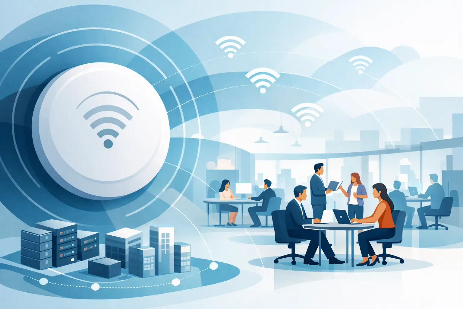 WiFi empresarial de alta densidad bien diseñado