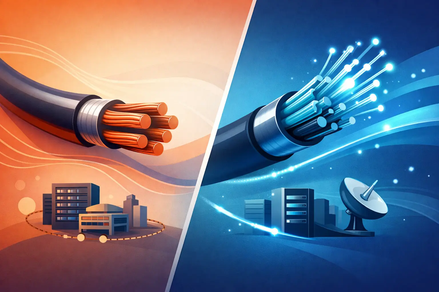 Cableado cobre vs fibra óptica: qué conviene