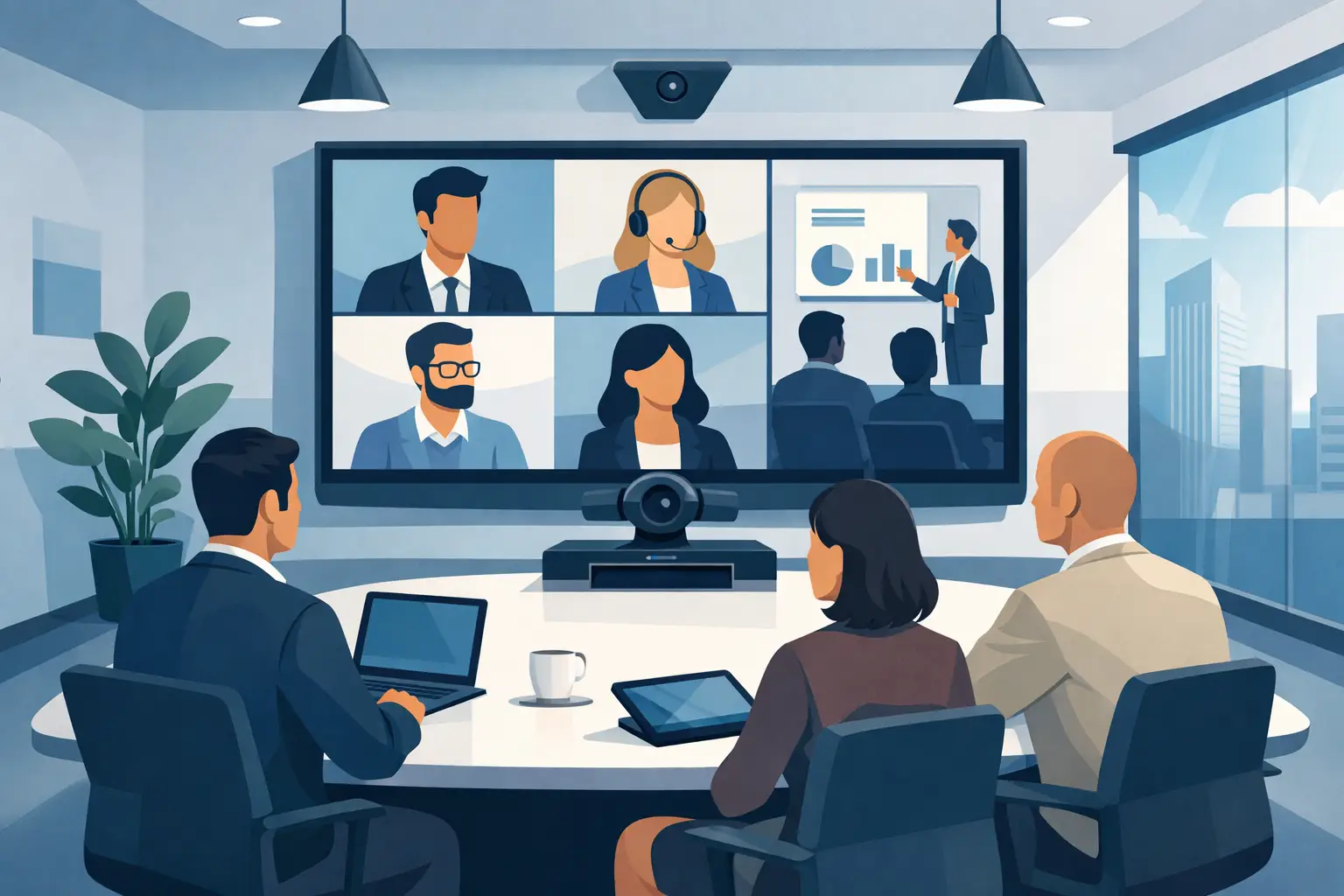 Salas de videoconferencia corporativas bien hechas