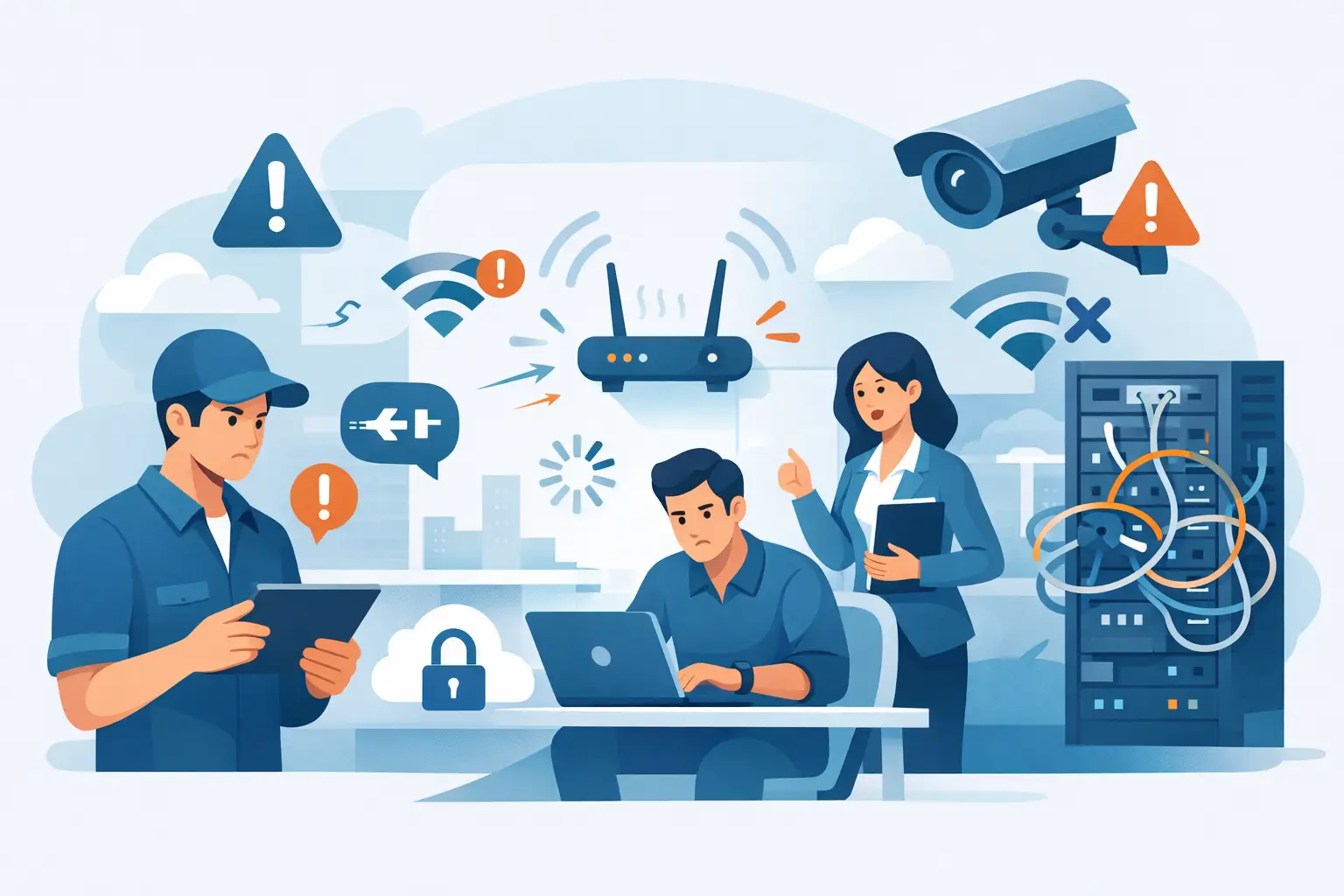 7 errores comunes en instalación WiFi empresarial