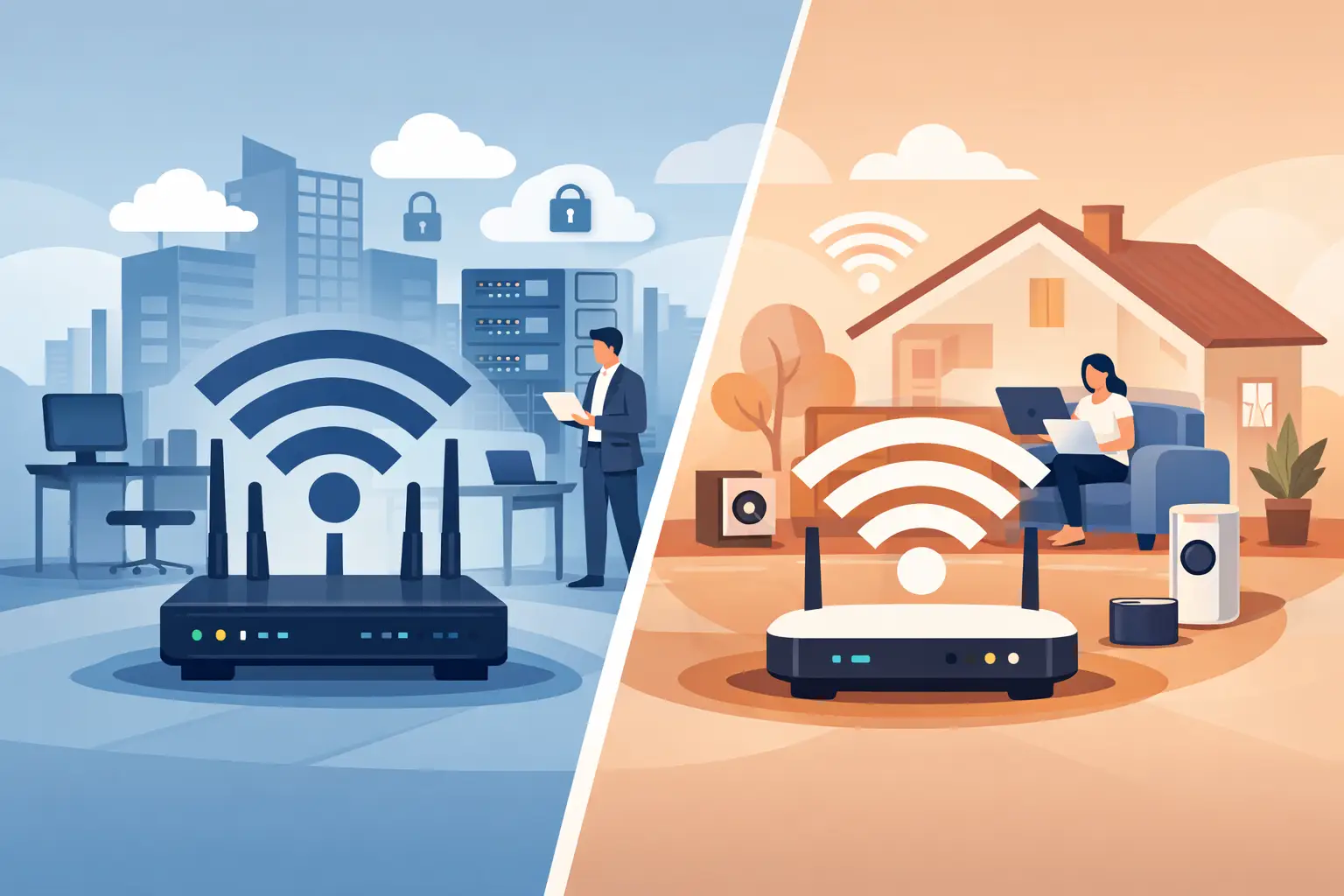 WiFi empresarial vs WiFi doméstico: qué cambia