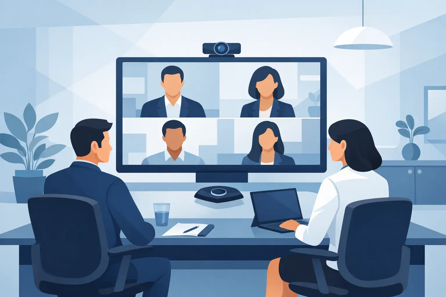 Cómo diseñar sala de videoconferencia ejecutiva
