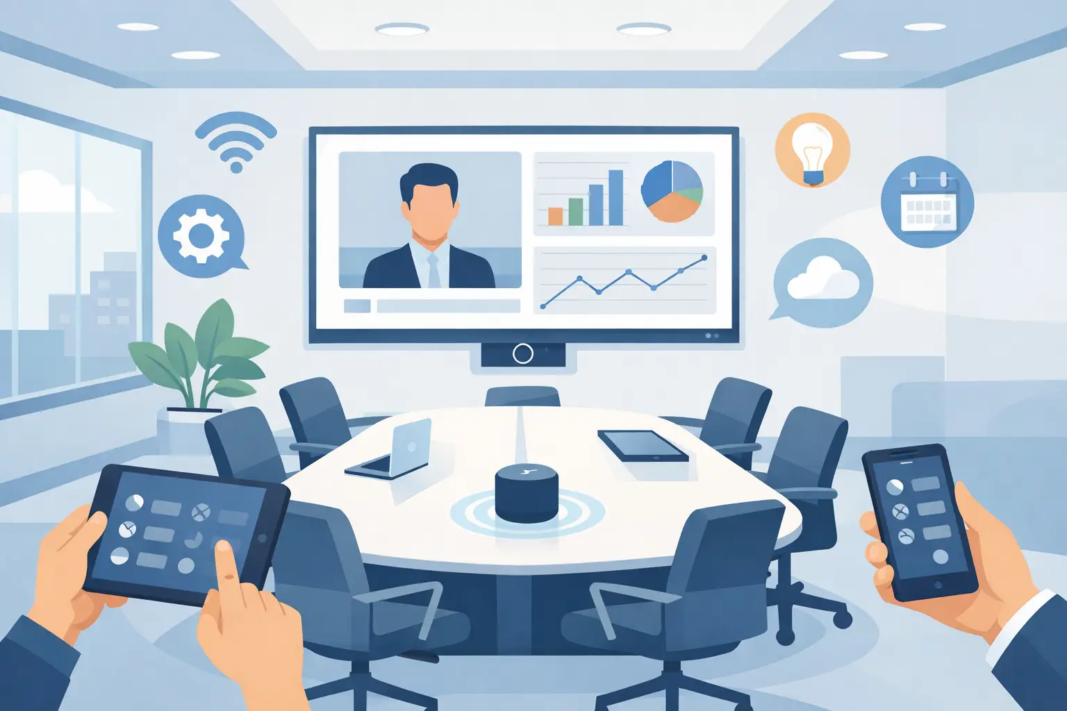 Diseño de sala de juntas inteligente para empresas